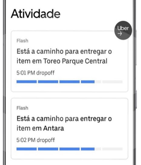 Portal de Atividade do Uber Flash