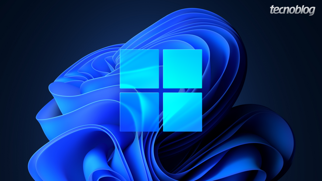 Arte inspirada na imagem de divulgação do Windows 11 com logo do Windows