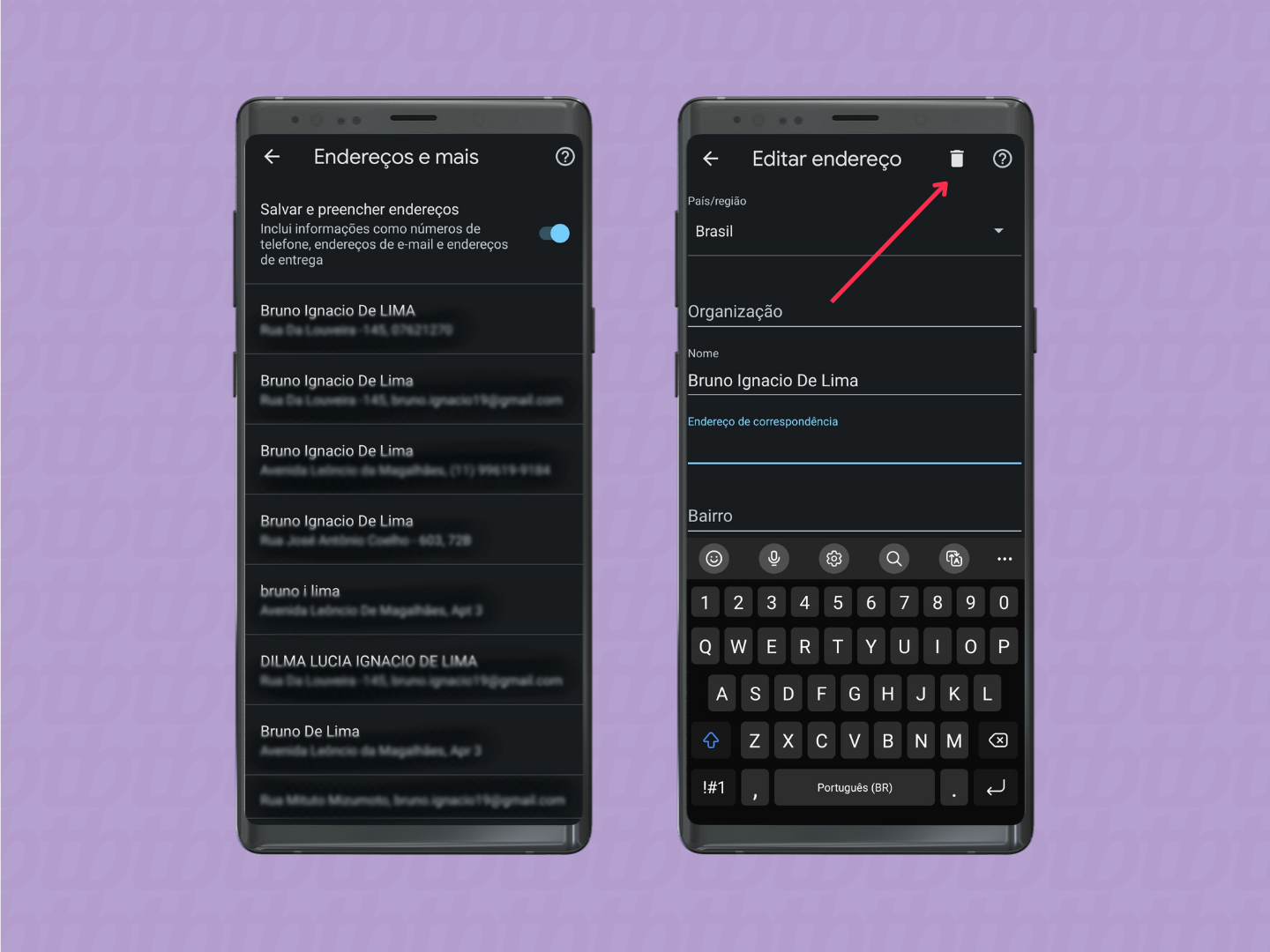 Como limpar preenchimento automático chrome celular