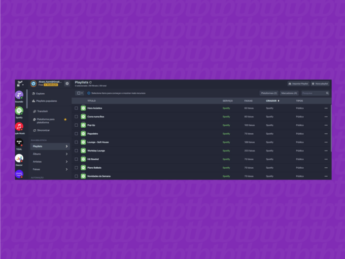 Como transferir playlists do SpotiFy para Youtube com o Soundiiz