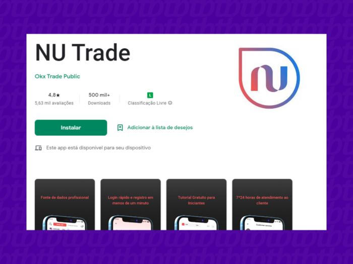 Página do NU Trade na Play Store (Imagem: Reprodução / Internet)