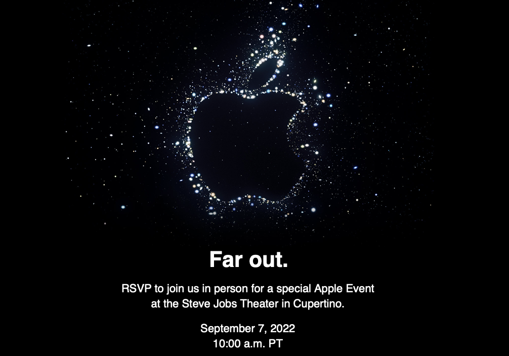 Convite para o evento da Apple de 7 de setembro de 2022 (Imagem: Reprodução)