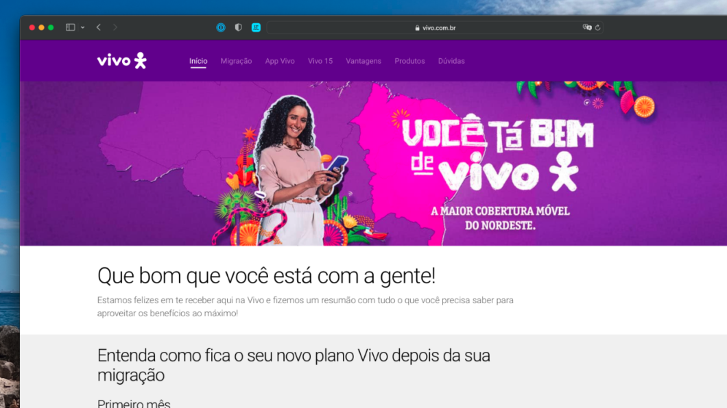 Vivo's website details plans for customers who will come from Oi Móvel 