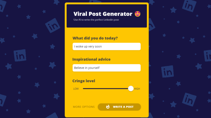 Viral Post Generator front page (Image: Playback / Internet)