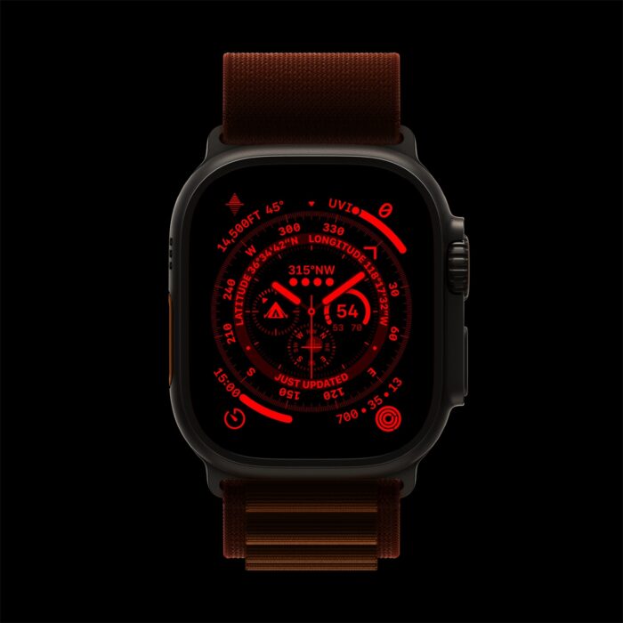O modo "noturno" do Watch Ultra (imagem: divulgação/Apple)