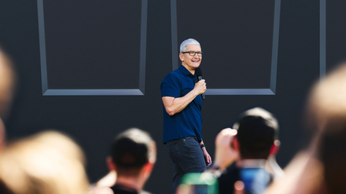 Tim Cook during WWDC22 at Apple Park