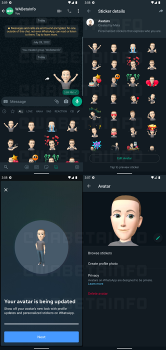 It will soon be possible to create your own avatar on WhatsApp