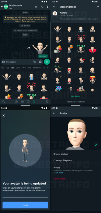 Em breve será possível criar seu próprio avatar no WhatsApp