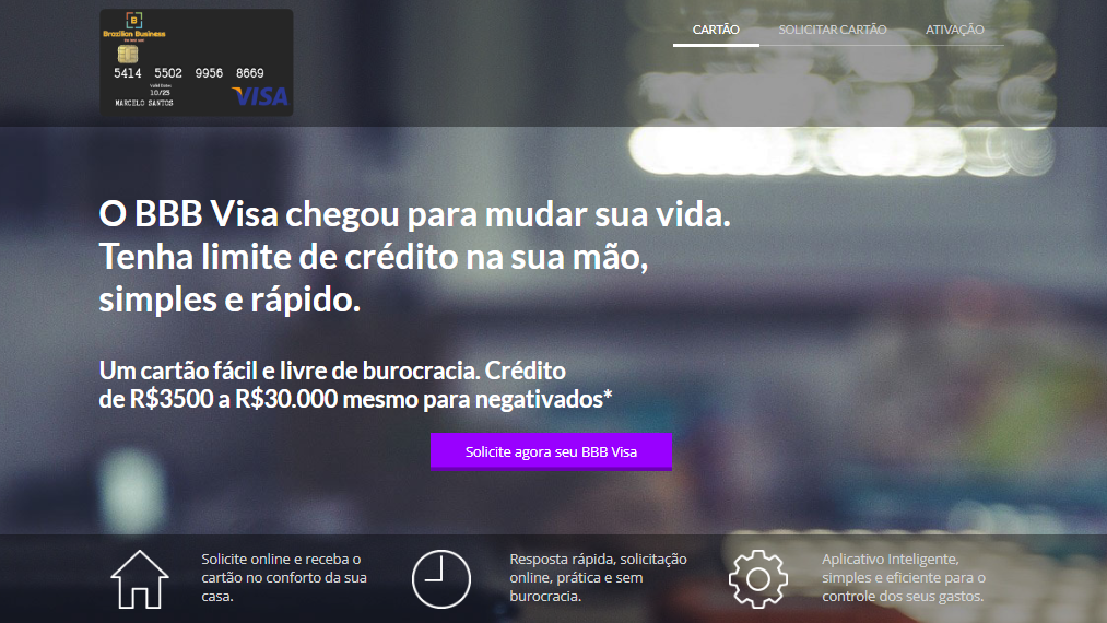 Site oficial do Brazilian Business Bank (Imagem: Reprodução)