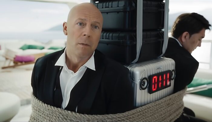 Deepfake de Bruce Willis em comercial russo (imagem: reprodução/YouTube)