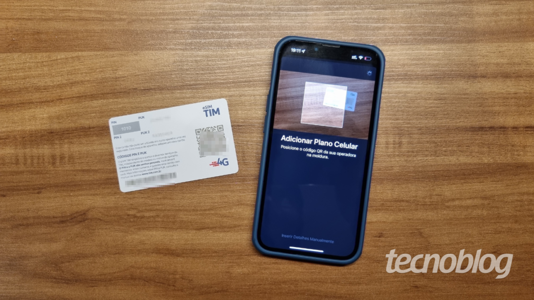TIM vende cartão físico com QR Code para ativação de eSIM