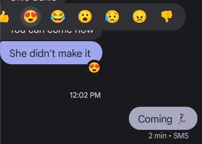 Google Messages lets you react in SMS for iPhone (Image: Playback/Android Police)