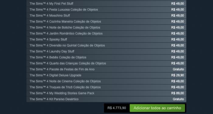 Anyway, R$4,773.90 is a lot of money (Image: Playback / Steam)