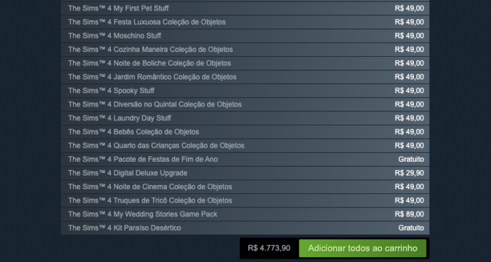 De qualquer forma, R$ 4.773,90 é bastante dinheiro (Imagem: Reprodução / Steam)