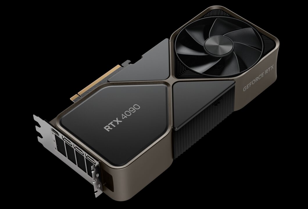 Uma GeForce RTX 4090. Processadores de placas de vídeo (GPUs) normalmente têm sistemas de resfriamento potentes, pois possuem TDP maior (Imagem: Divulgação/Nvidia)