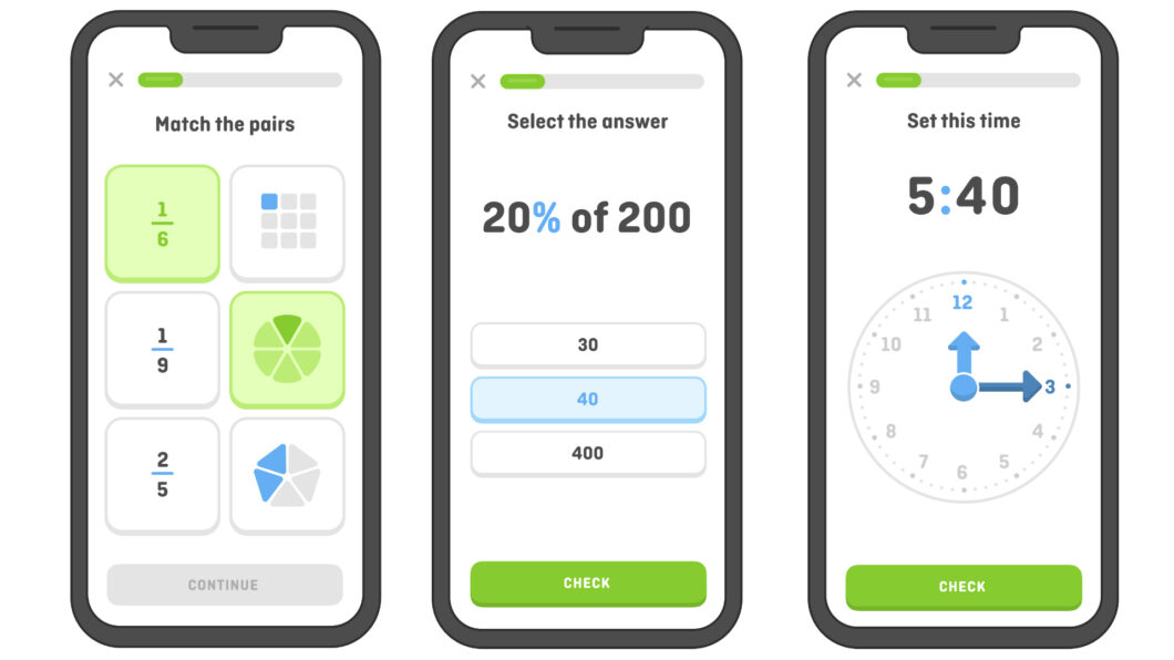 Exercícios do Duolingo Math (Imagem: Divulgação)