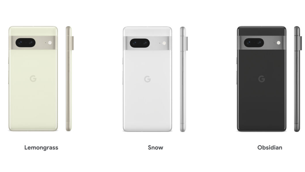 Google Pixel 7 possui três opções de cores (Imagem: Divulgação/Google)