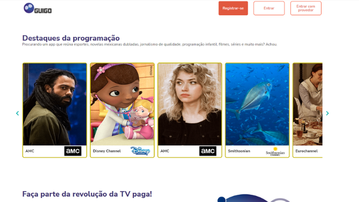 screenshot guido tv website
