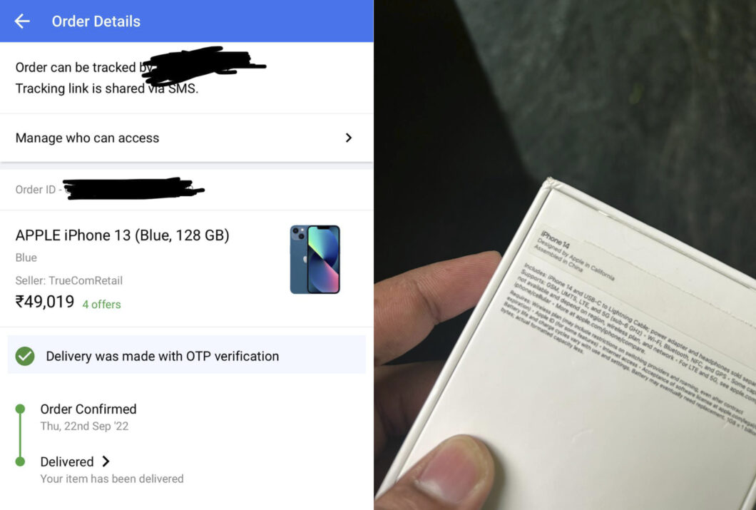 Customer buys iPhone 13 on Flipkart and receives iPhone 14 (Image: Reproduction/Twitter)