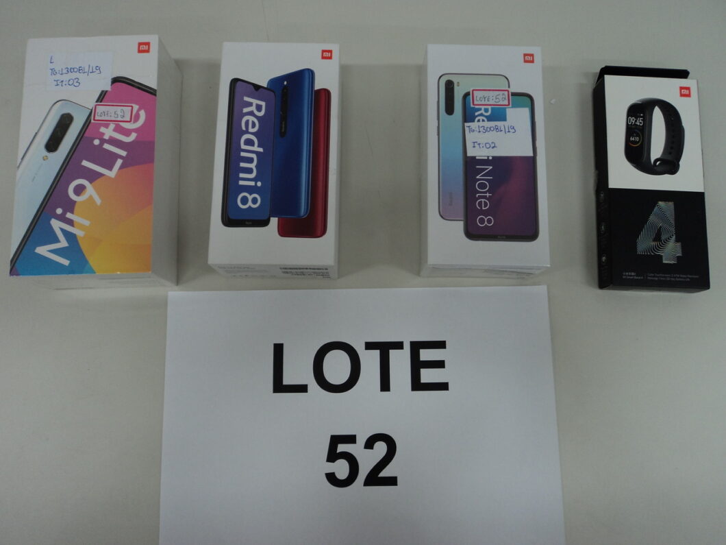 Lote 52 do leilão tem produtos da Xiaomi (Imagem: Reprodução/Receita Federal)