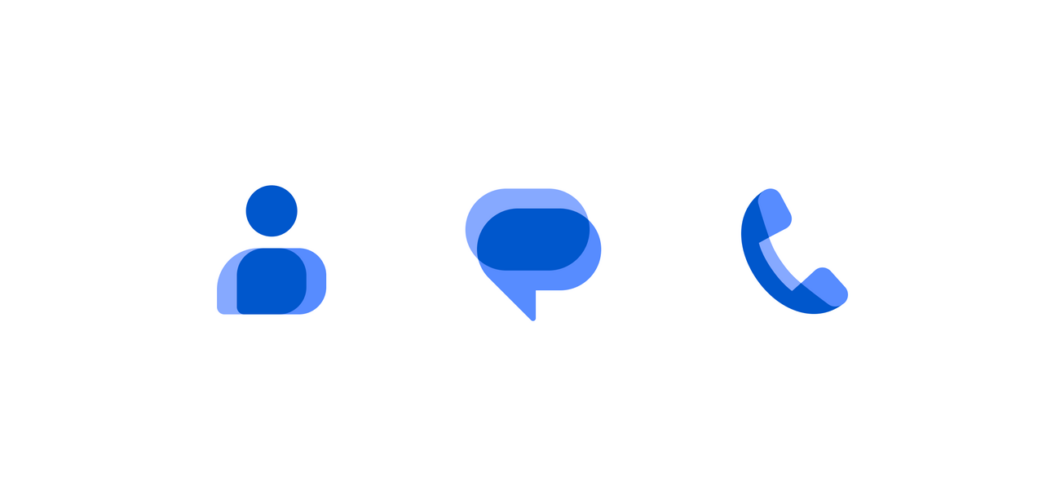 Google também redesenhou os ícone dos apps Mensagens, Telefone e Contatos, a fim de alinhar suas identidades visuais.