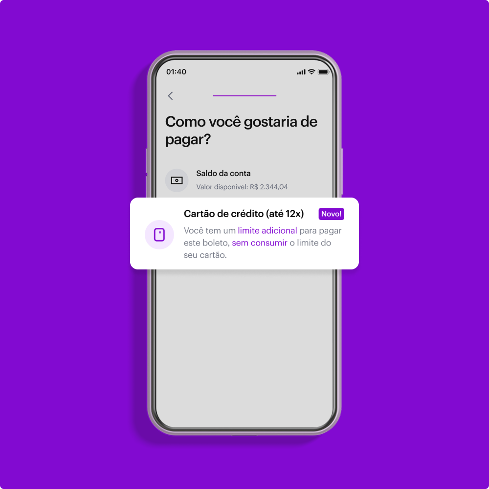 Como pagar boleto com cartão de crédito Nubank