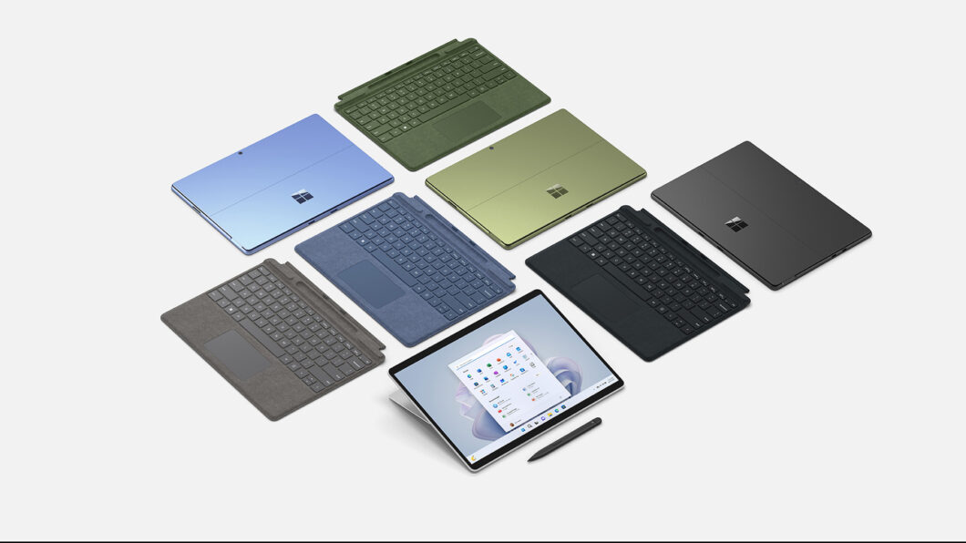 Novos Surface Pro 9 em todas as cores