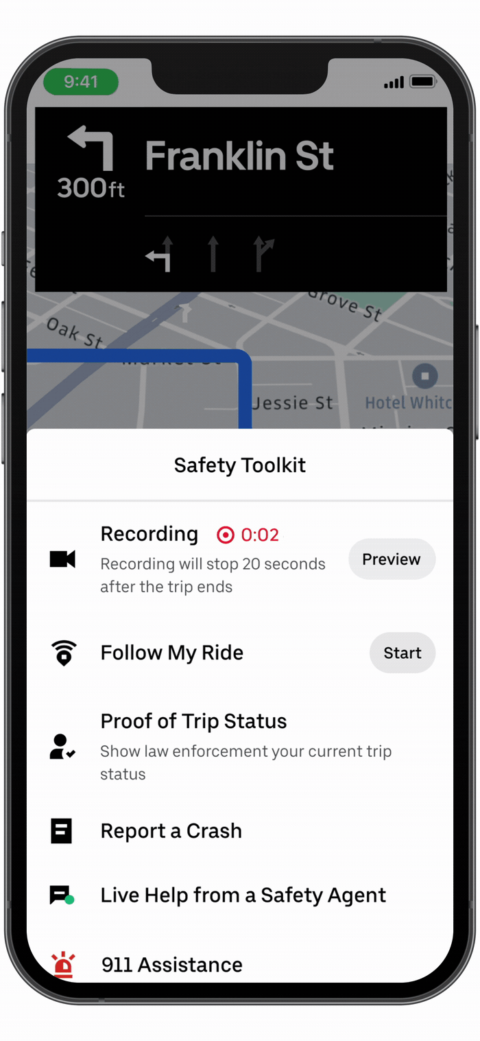 Uber will gain option to film rides with the cell phone (Image: Disclosure)