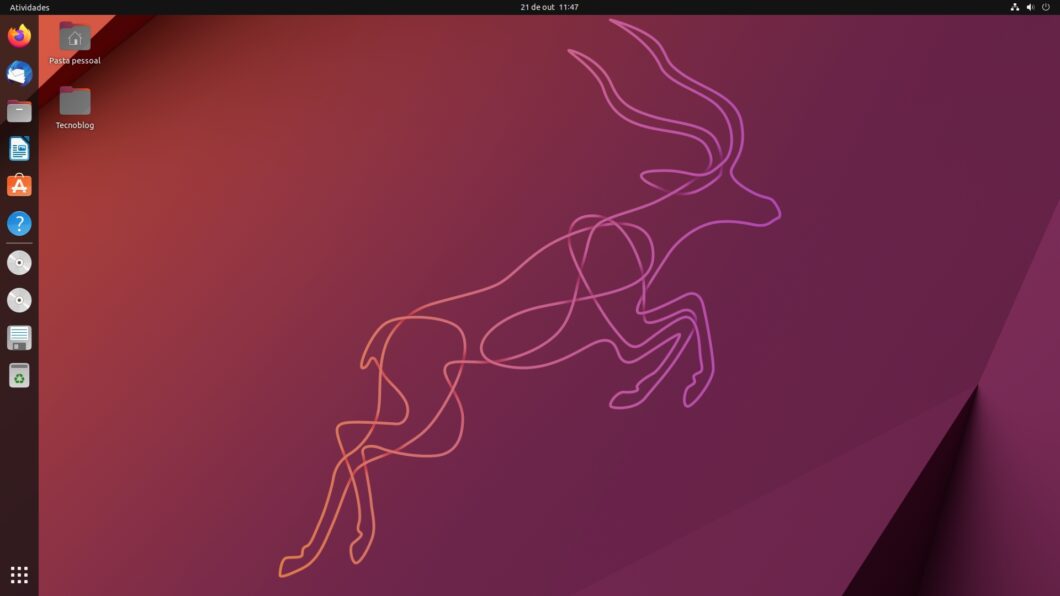 Ubuntu 22.10 "Kinetic Kudu (imagem: Everton Favretto/Tecnoblog)