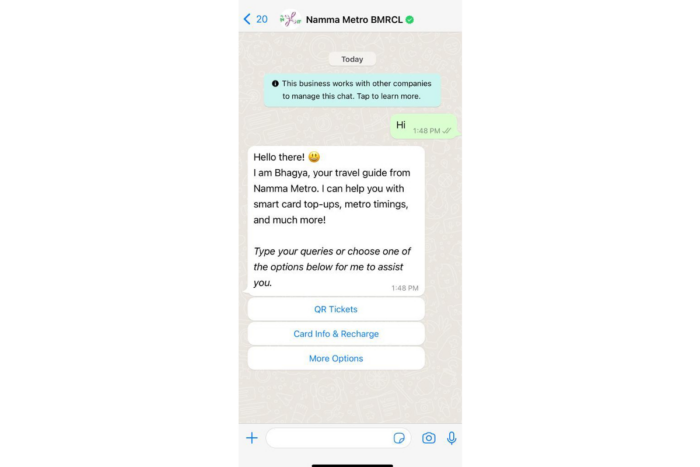 whatsapp chatbot índia