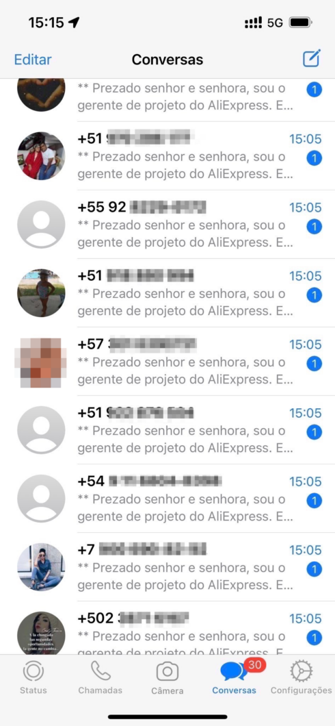 WhatsApp também se tornou um terreno fértil para golpistas (Imagem: Reprodução/Tecnoblog)