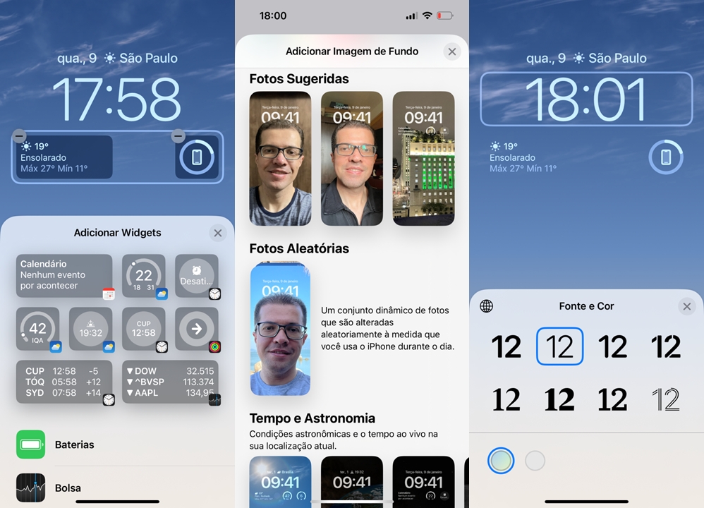 Personalização do iOS 16 (imagem: Emerson Alecrim/Tecnoblog)