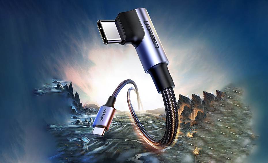 USB-C PD100W cable with Ugreen 90º port