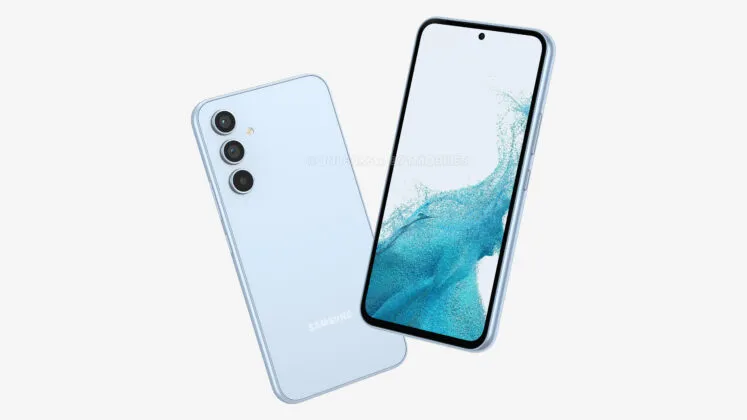 Suposto Galaxy A54 (Imagem: Reprodução/OnLeaks)