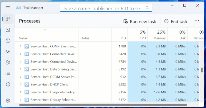 Windows 11 Task Manager Lets You Filter Open Programs / Microsoft / Disclosure