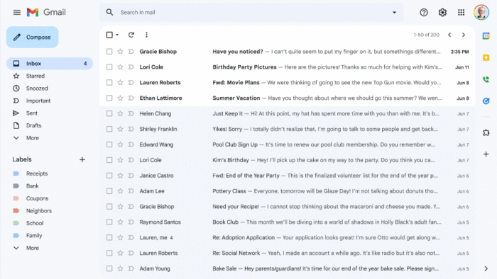 interface gmail