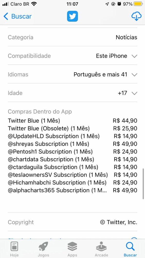 Preço do Twitter Blue no Brasil pode sair por R$ 44,90 (Imagem: Reprodução/Tecnoblog)