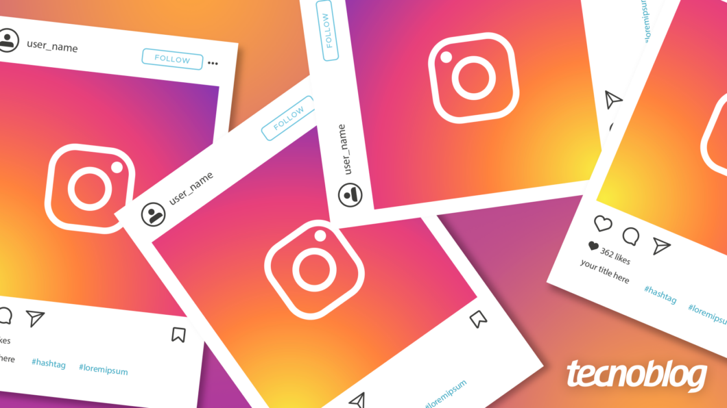 montagem com mockups do Instagram