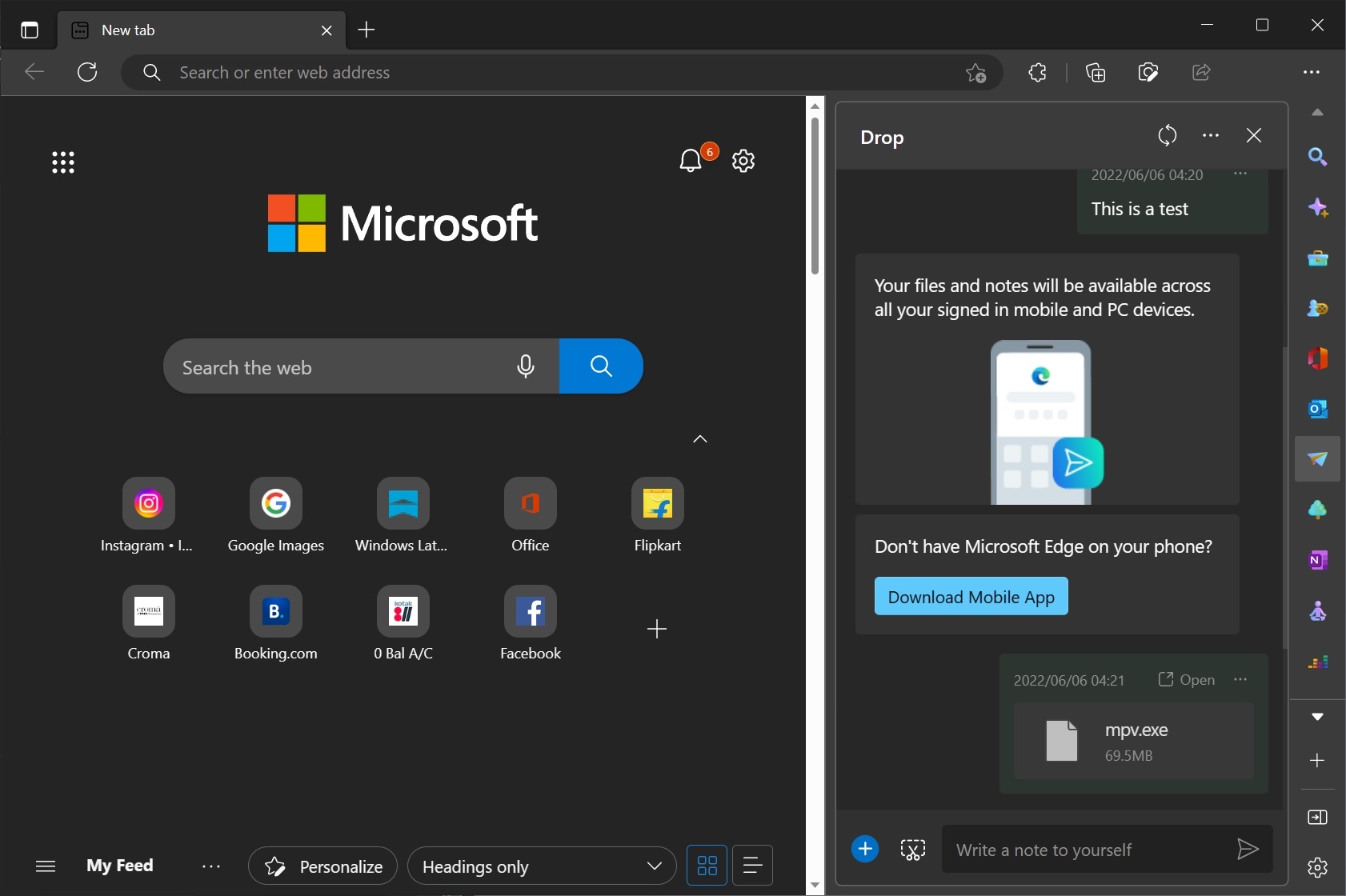 Microsoft Edge Drop transfere arquivos, notas e até screenshots entre PCs –  Tecnoblog