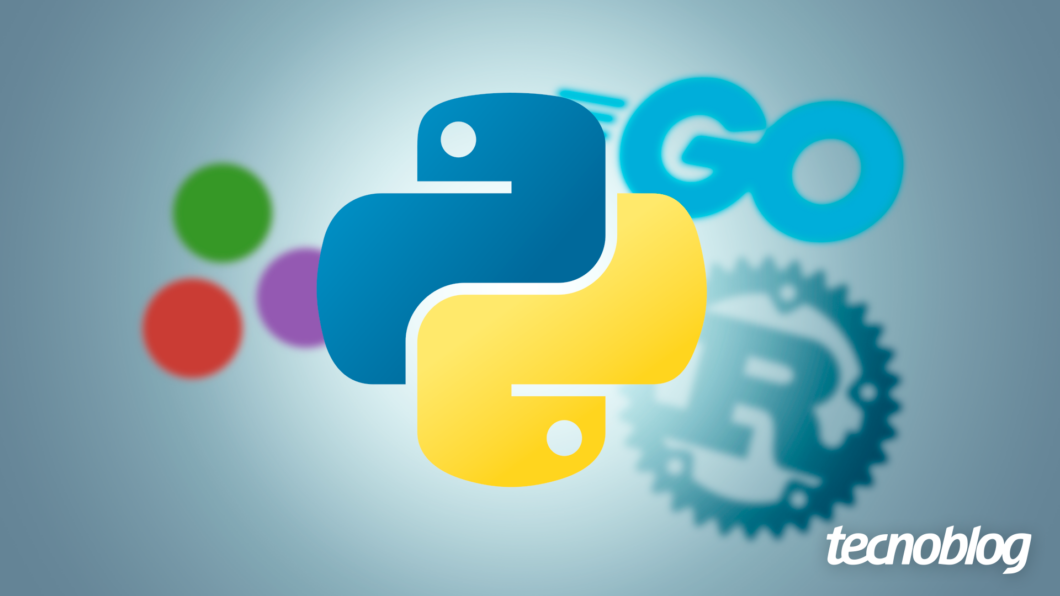 Python, Rust, Go and Julia programming language icons