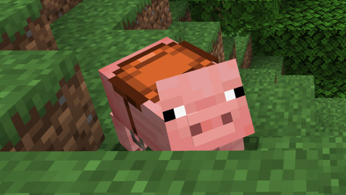 porco usando sela minecraft