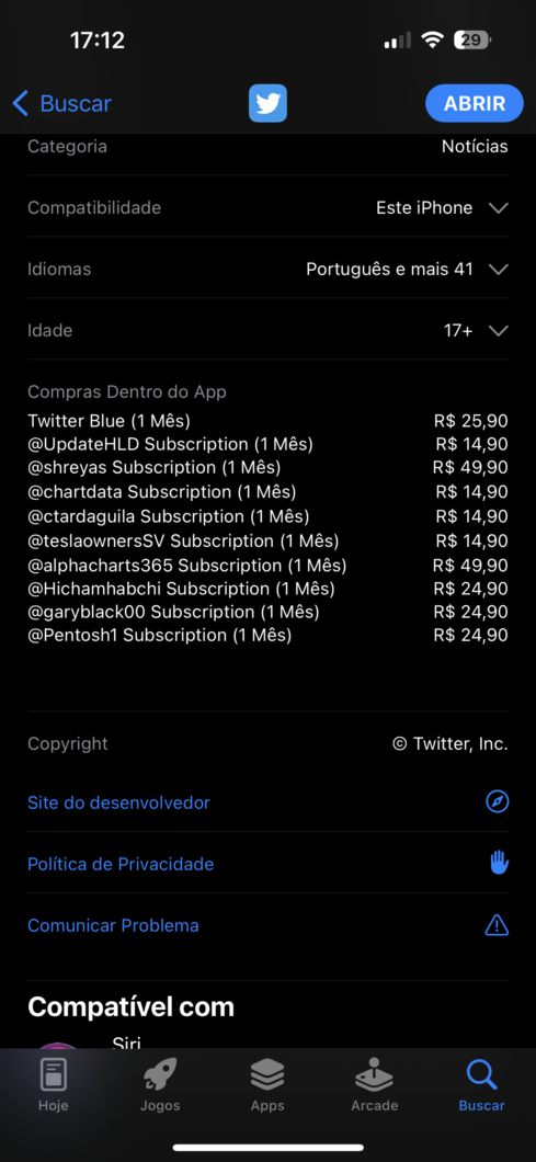 Preço do Twitter Blue no Brasil (Imagem: Reprodução/Tecnoblog)
