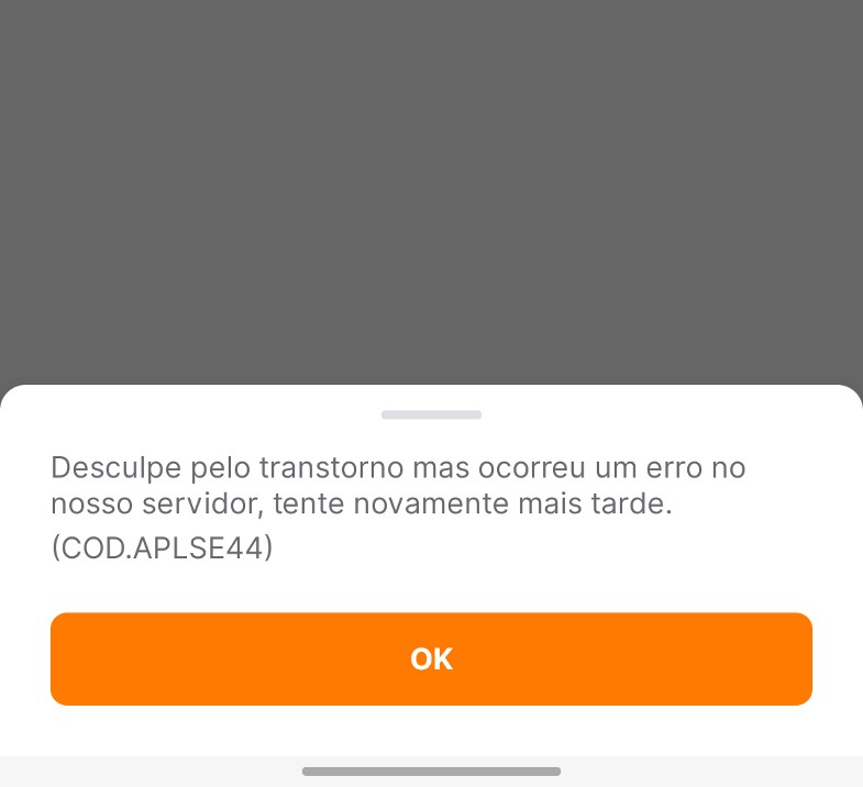 Mensagem de erro ao acessar o app do Banco Inter nessa manhã (Imagem: Reprodução/Tecnoblog)