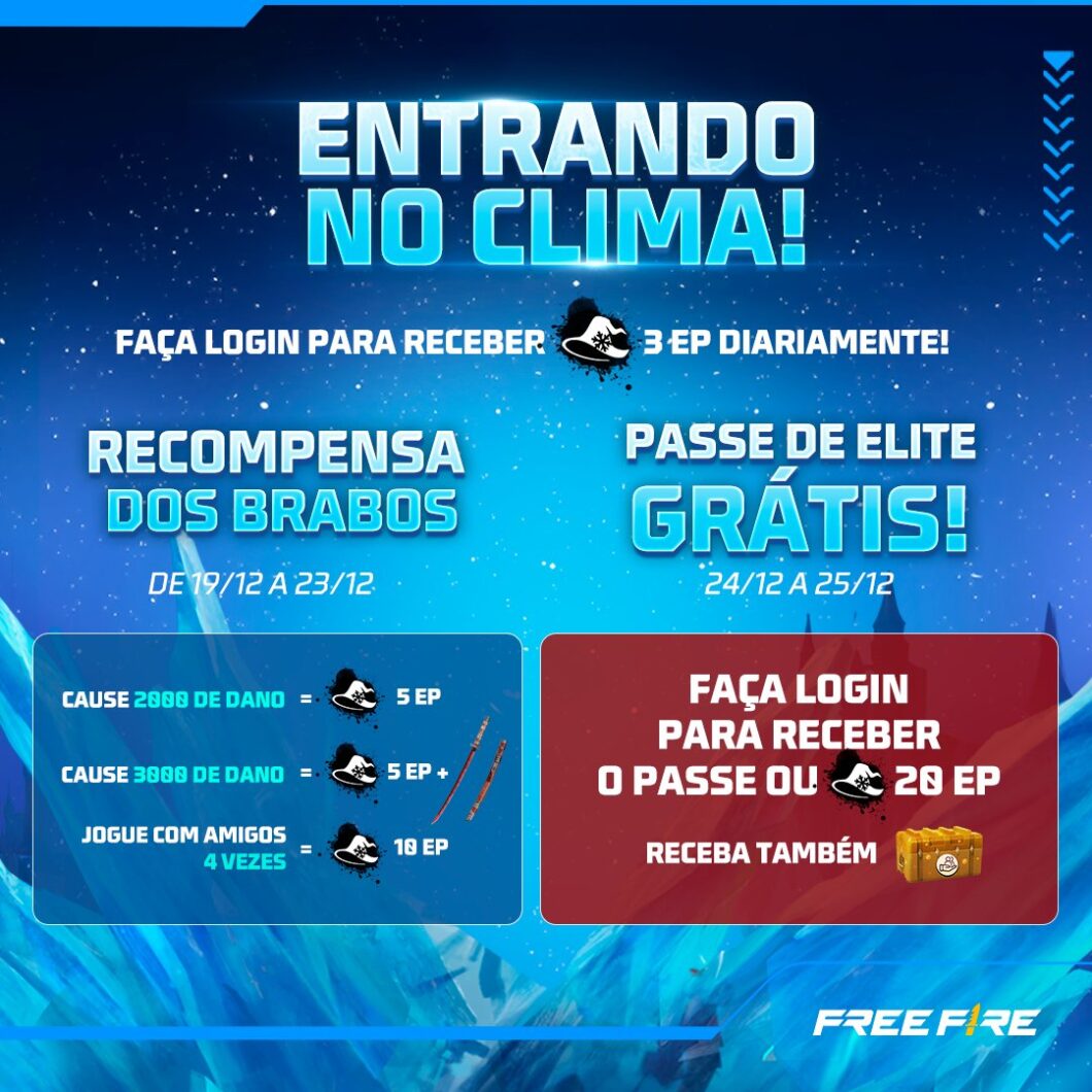 Recompensas de fim de ano em Free Fire (Imagem: Divulgação/Garena)