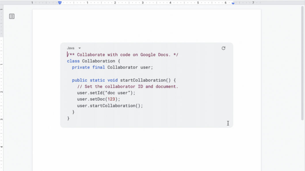 Os seus códigos agora podem ficar bonitinhos no Google Docs (Imagem: Divulgação/Google)