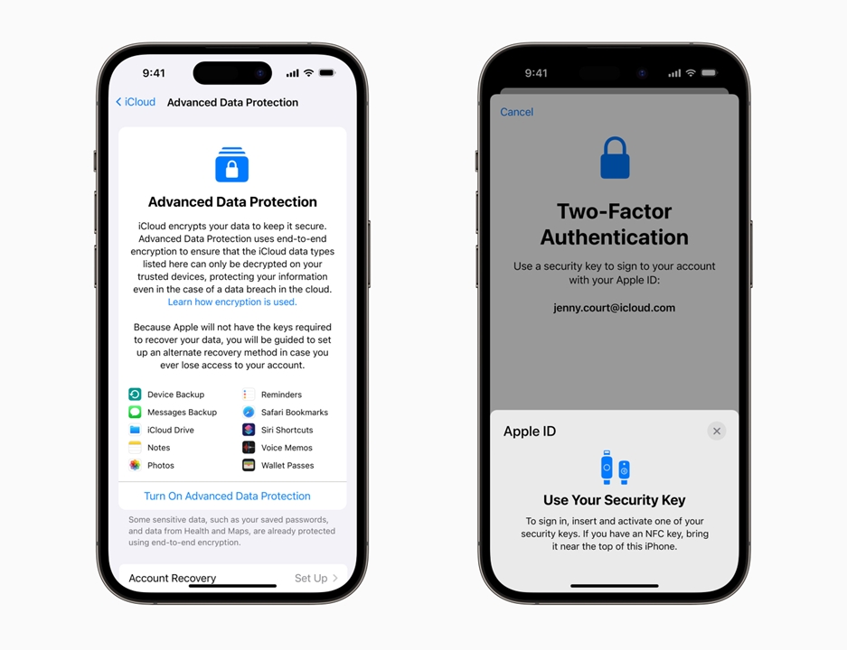 Advanced Data Protection and physical key support (Images: Disclosure/Apple)