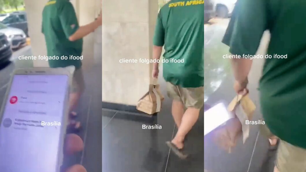 Customer fights with delivery man in Brasilia