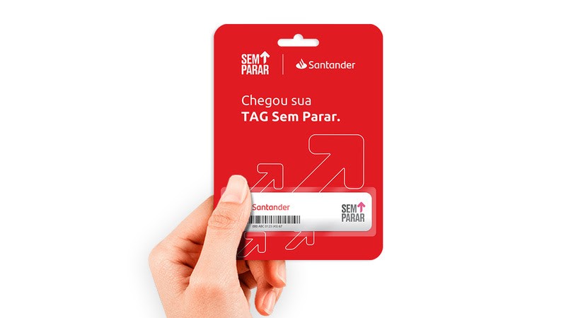 Tag Sem Parar do Santander é exclusiva para clientes do cartão de crédito (Imagem: Divulgação/Santader)