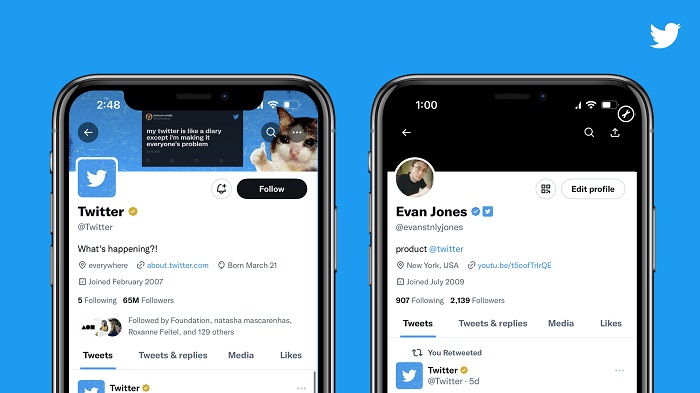 Twitter Blue também vai permitir que empresas identifiquem funcionários com um selo personalizado / Diivulgação / Twitter