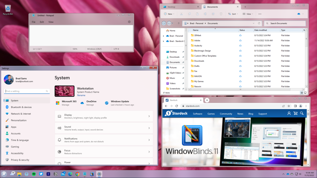 WindowBlinds 11 oferece opções para personalizaro Windows 11 (Imagem: Divulgação/Startdock)